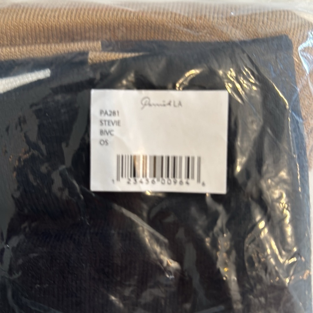 NWT ParrishLA Stevie Poncho Black Camel White - Picture 4 of 5